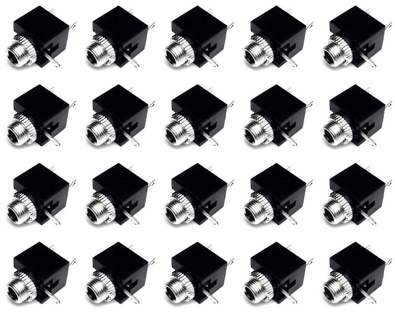 CESS 3.5mm Mono TS Plug Jack Socket Adapter Cables Connectors (LW) (20 Pack) - Image 1
